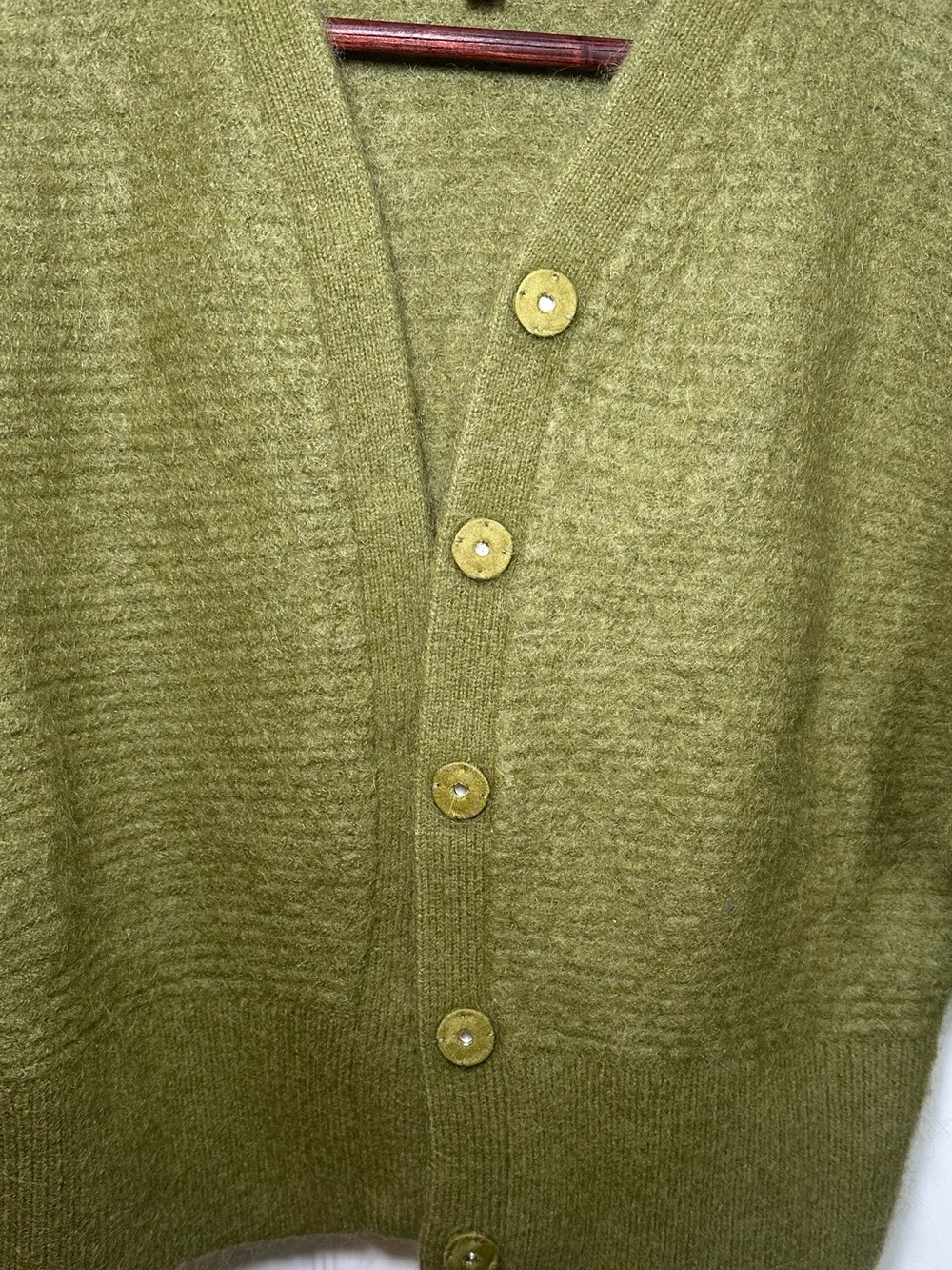& Other Stories Los Angeles Atelier Mohair Wool Cardigan Green Size S Fall Cozy - Picture 5 of 9